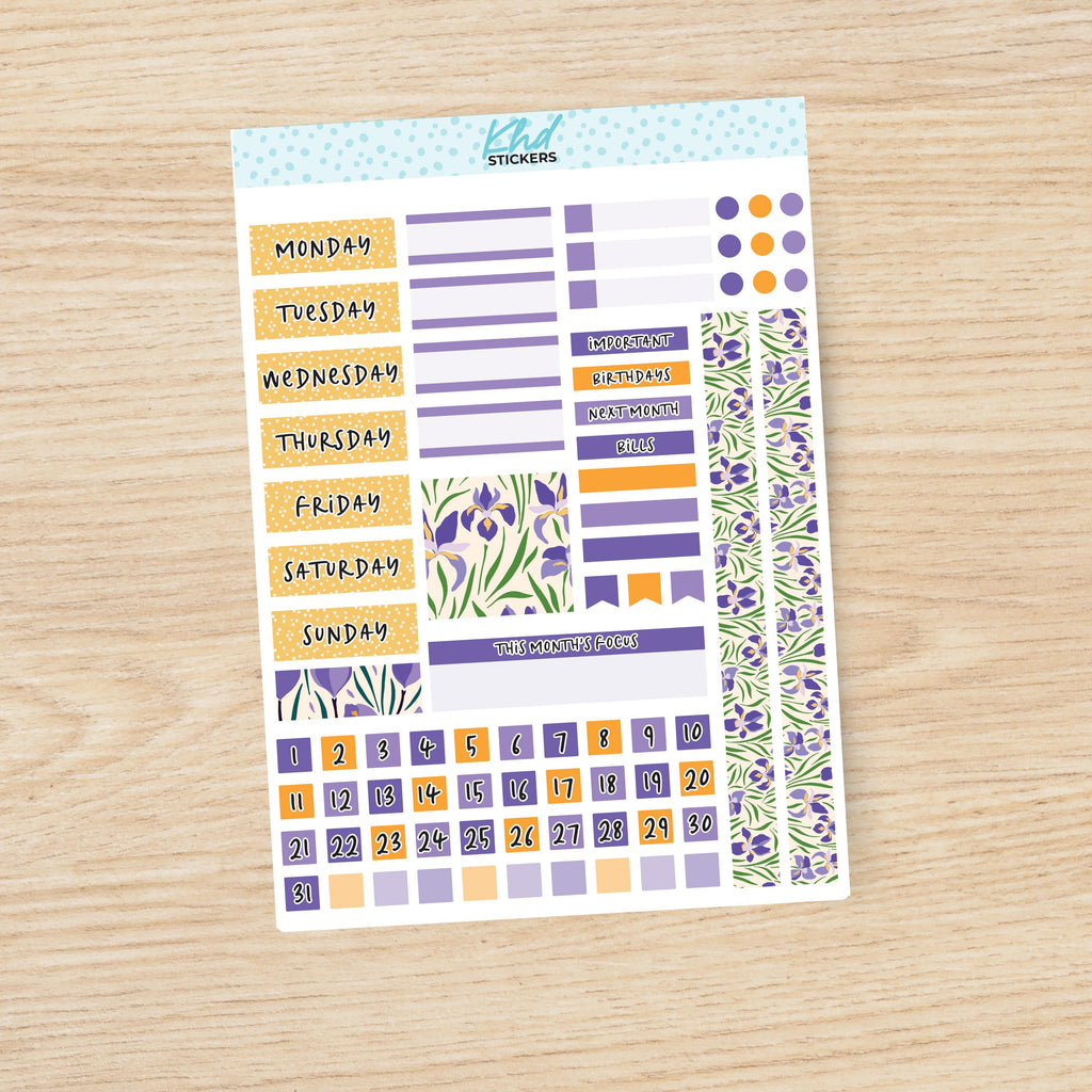 a planner sticker with a variety of stickers on it