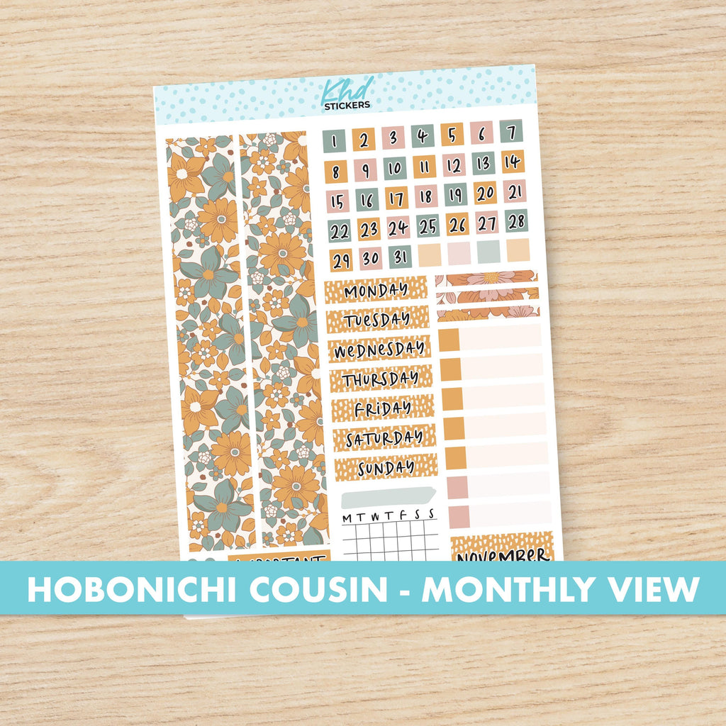 the hobonich cousin - month - by - month planner stickers