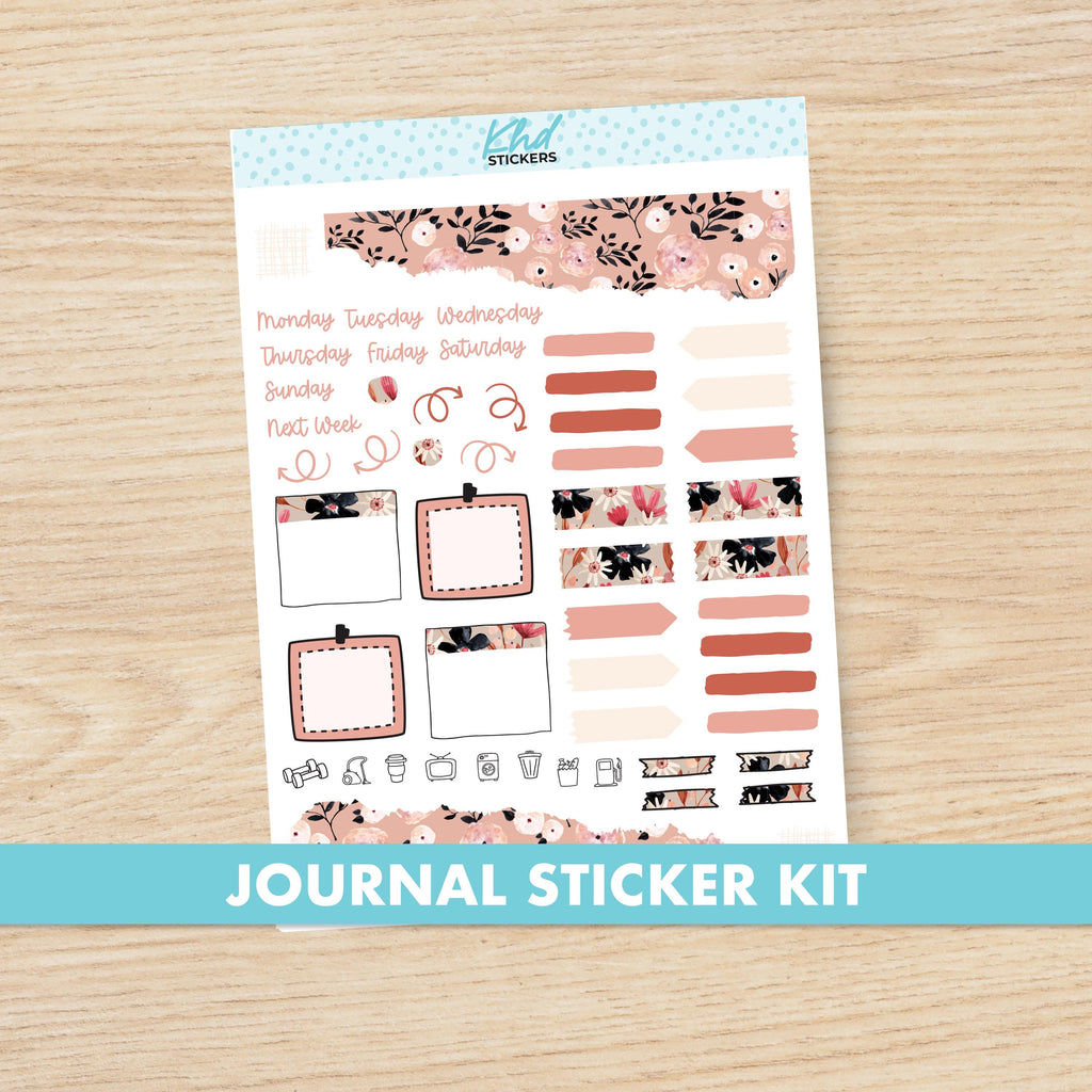 Floral Journal Weekly Sticker Kit