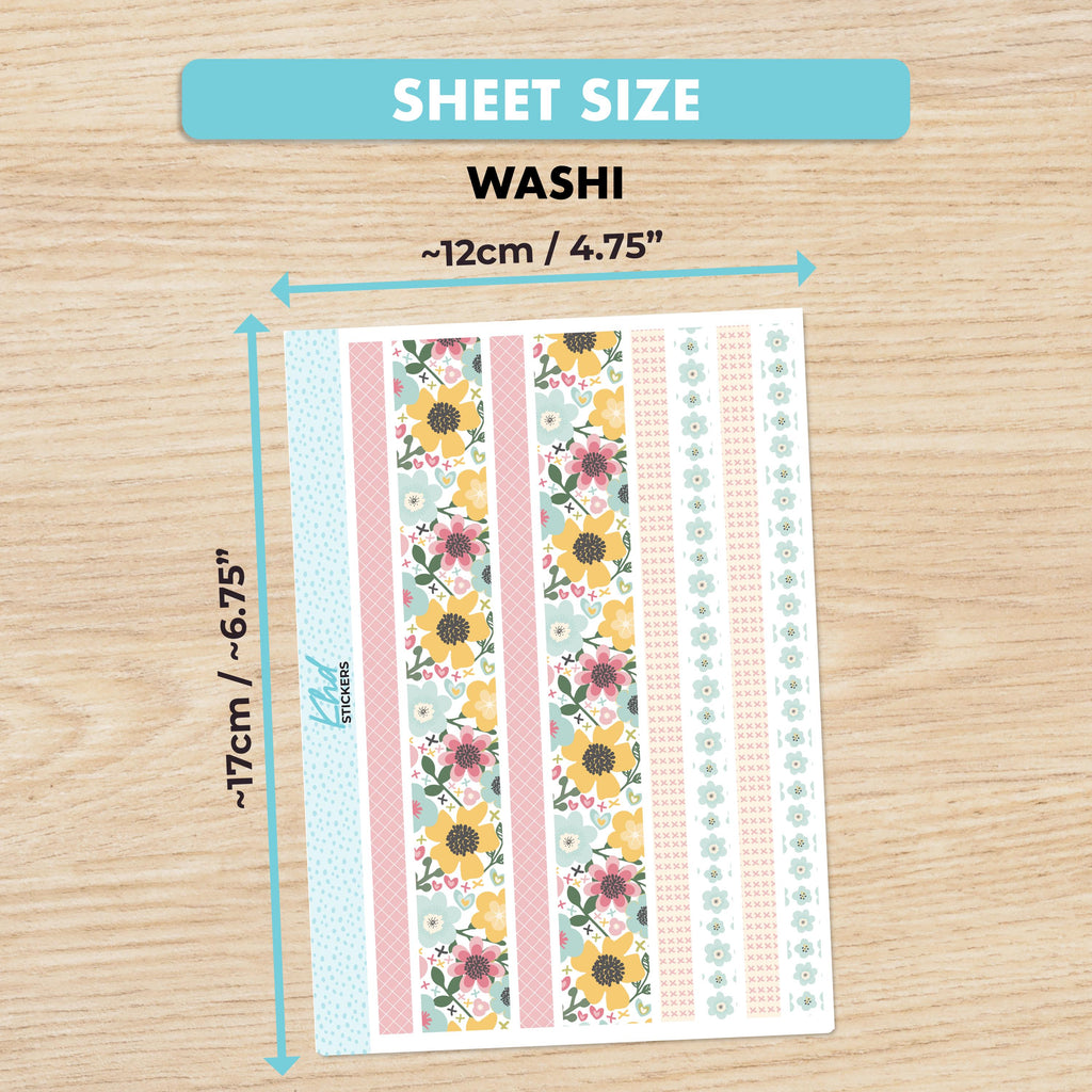 Pretty Floral Decorative Washi Strip Stickers