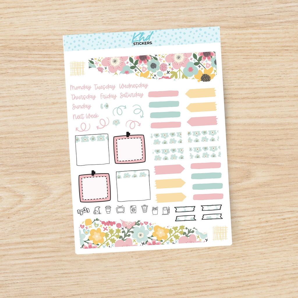 Pretty floral Journal Weekly Sticker Kit