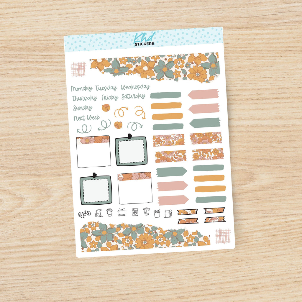 Vintage Floral Journal Weekly Sticker Kit