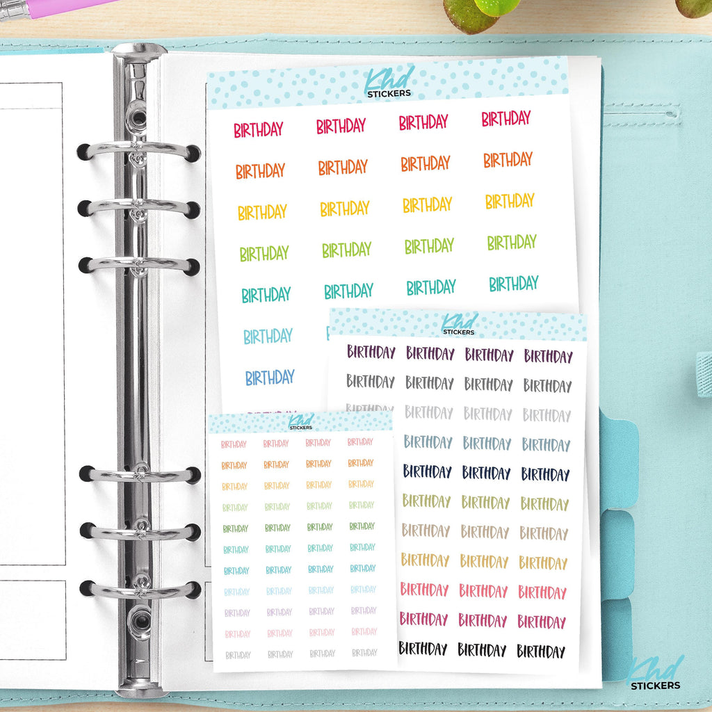 Birthday Planner Stickers