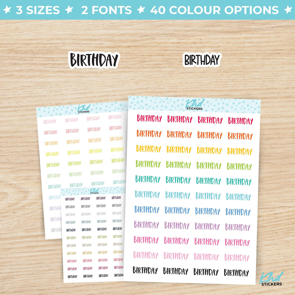 Birthday Planner Stickers