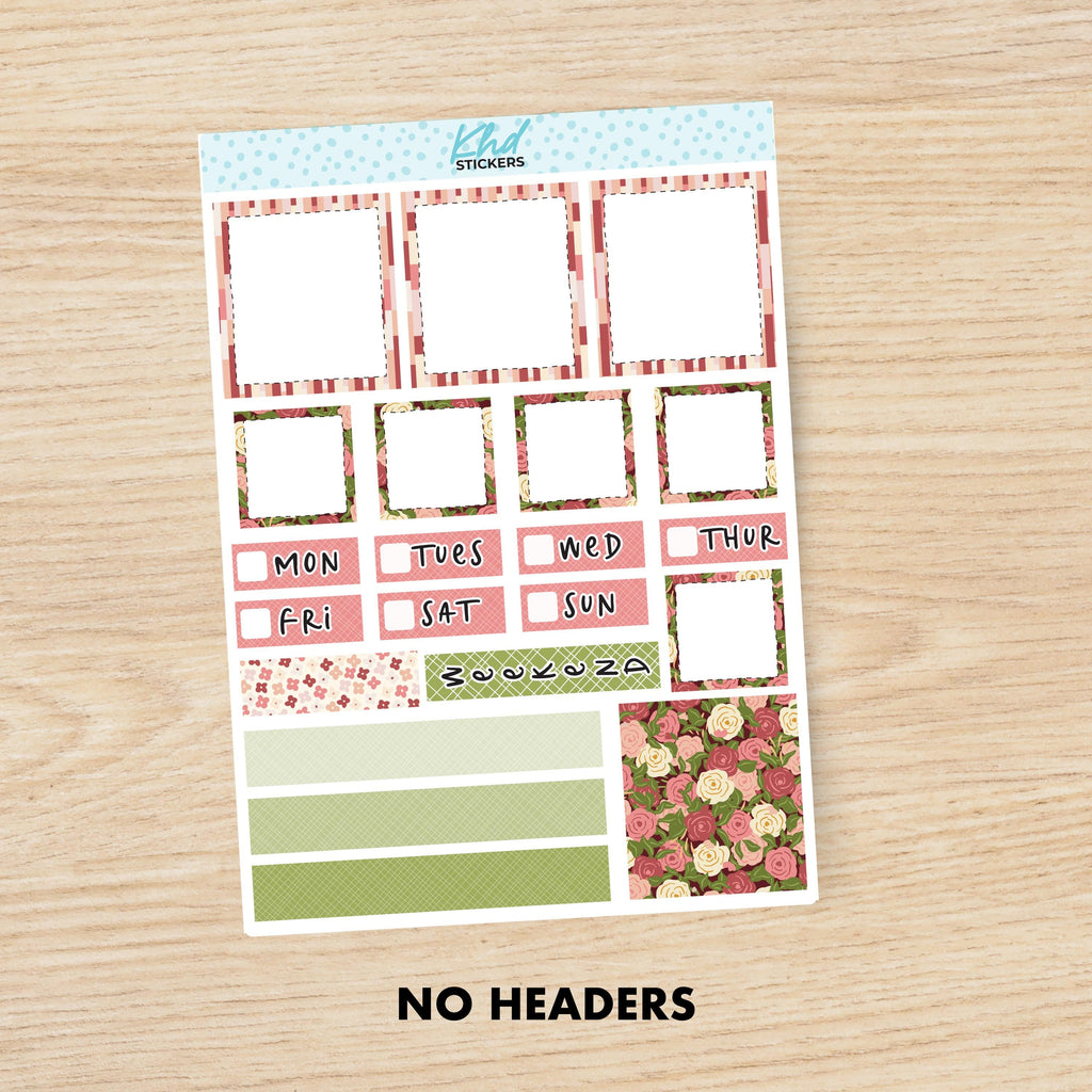 Country Meadow Lime Weekly Planner Sticker Kit