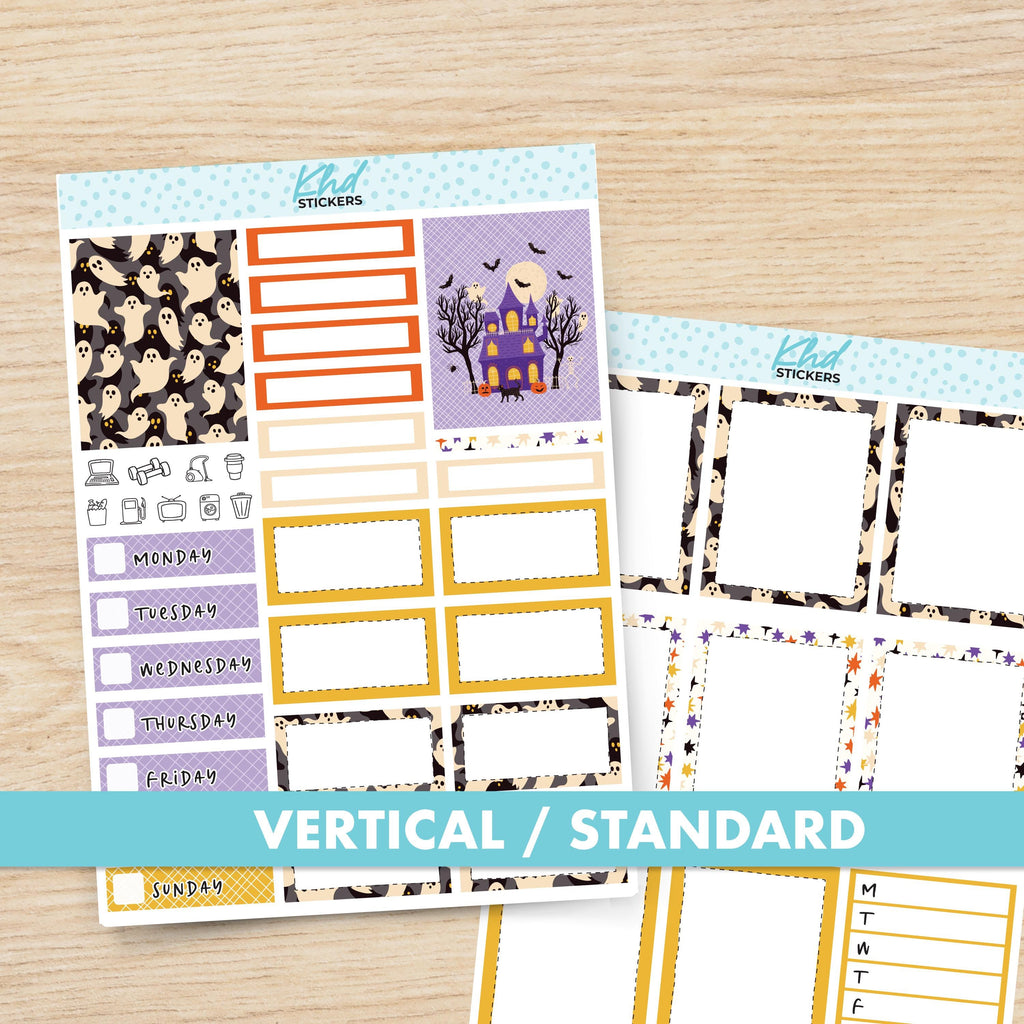 Halloween Vertical Floral Planner Sticker Set