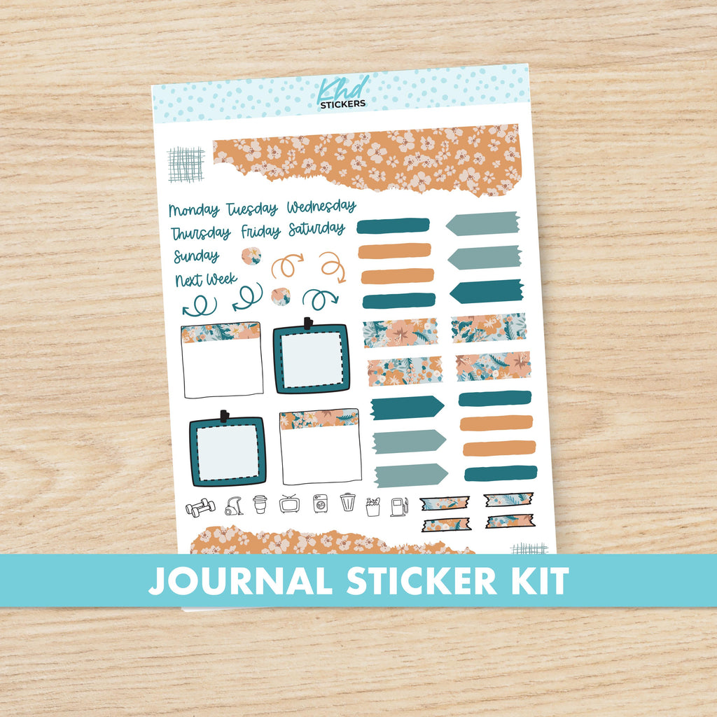 Wild Floral Journal Weekly Sticker Kit