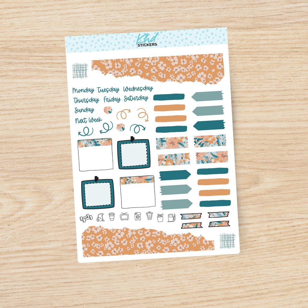 Wild Floral Journal Weekly Sticker Kit