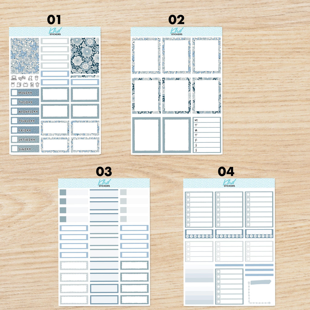 Boho Flower Vertical Planner Sticker Set, Set 47022