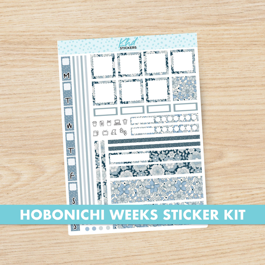 Boho Flower sticker kit to fit Hobonichi Weeks, Set 47022