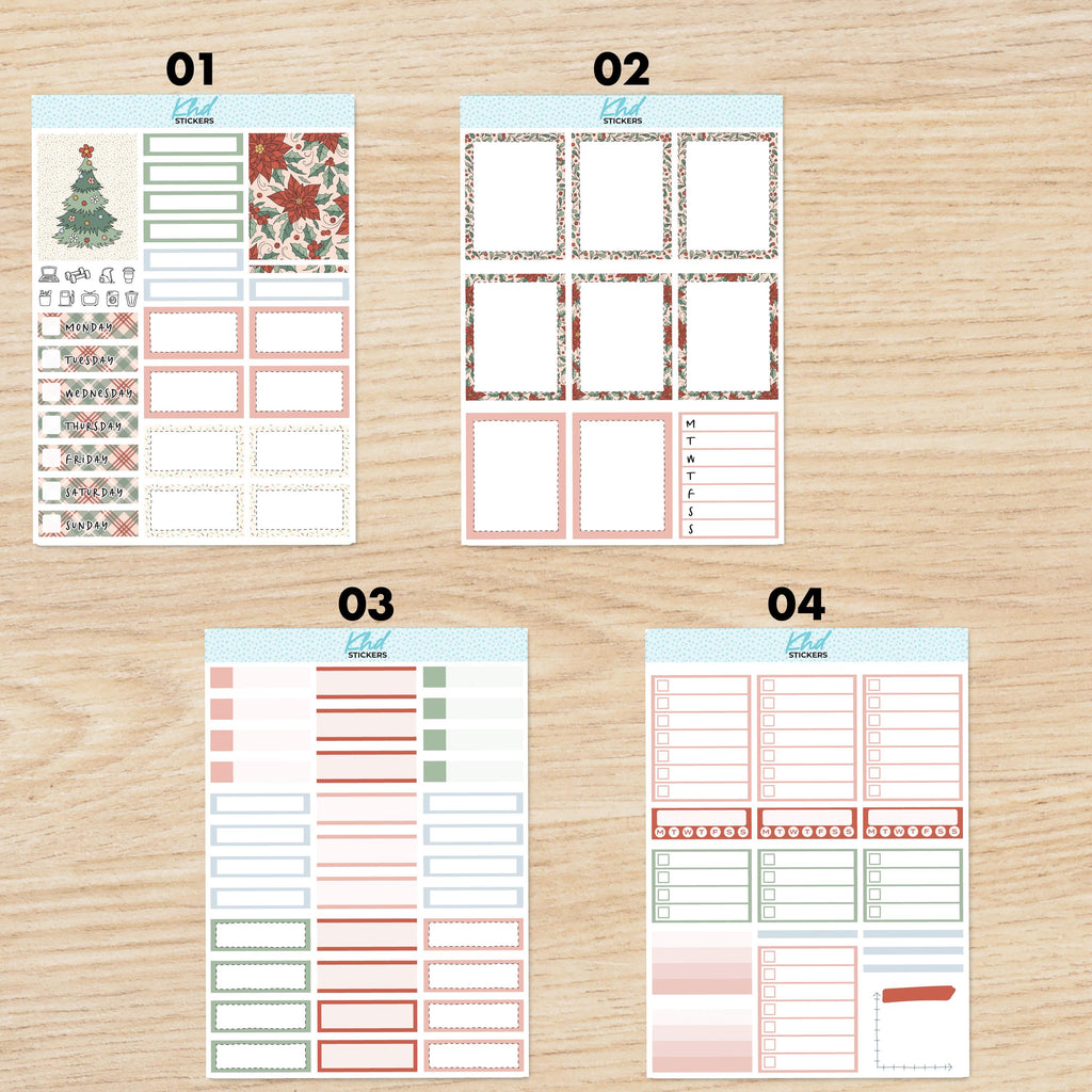 Christmas Love Vertical Planner Sticker Set, Set 47025