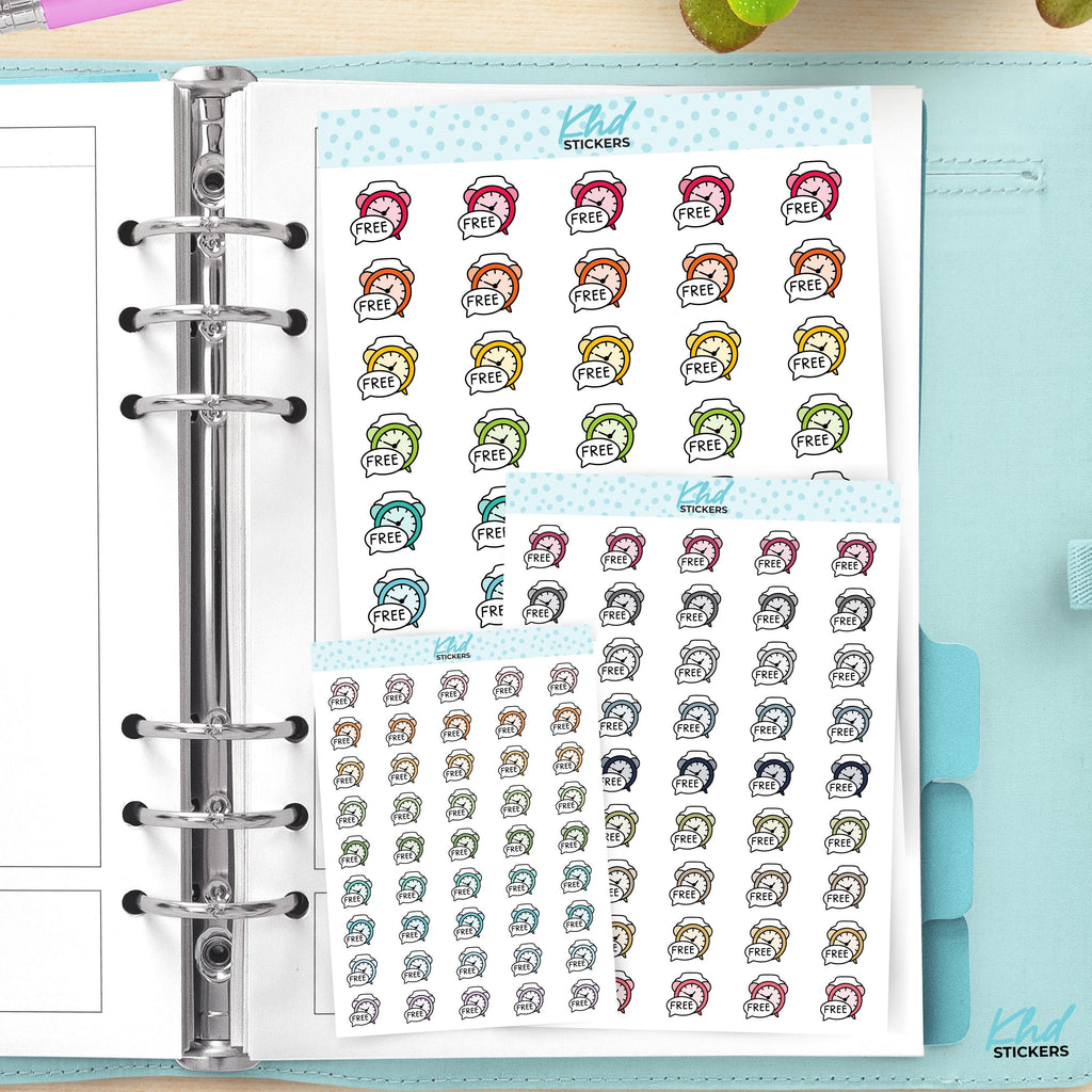 Free Time Icoms Planner Stickers