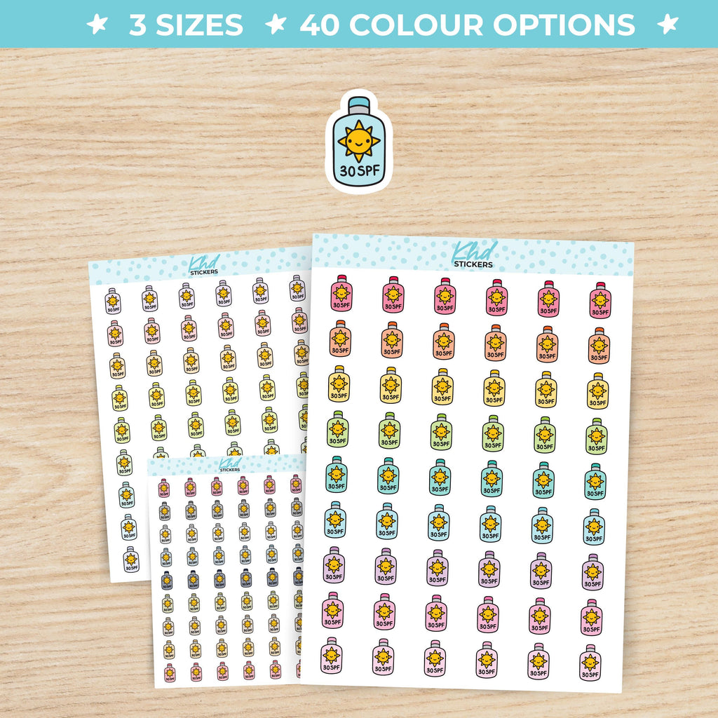 SPF Sunscreen Planner Sticker icons Small