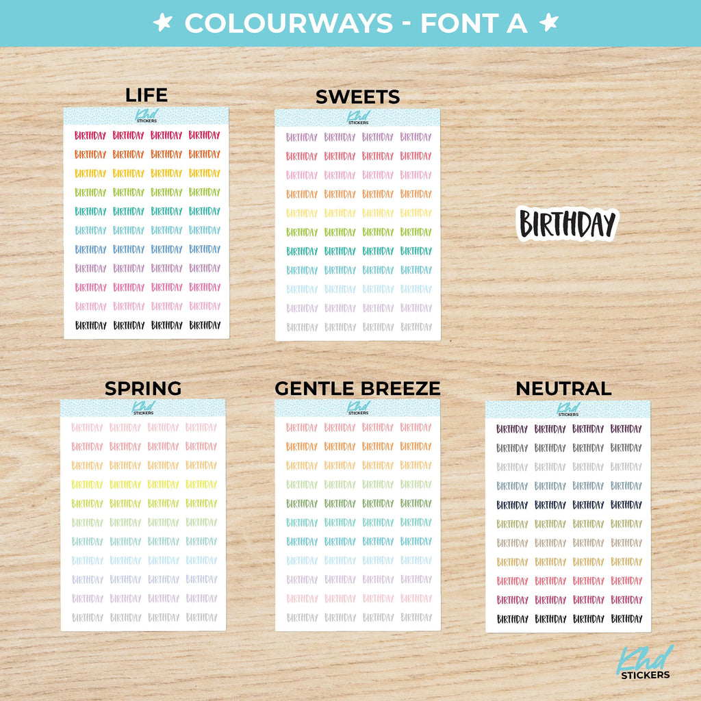 Birthday Planner Stickers