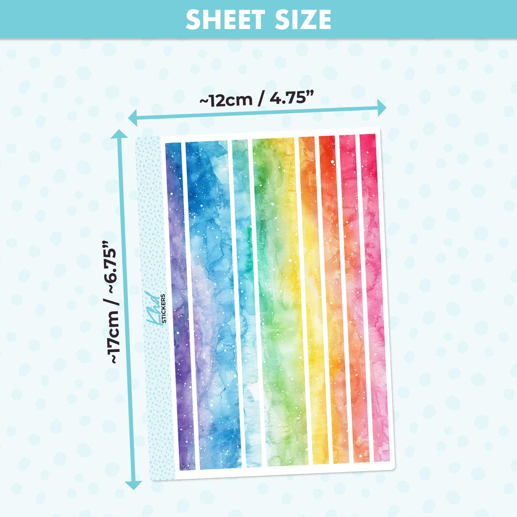 Rainbow Watercolour Journal Weekly Sticker Kit