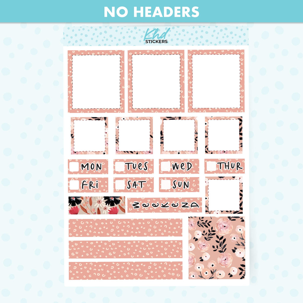 Floral Lime Weekly Planner Sticker Kit