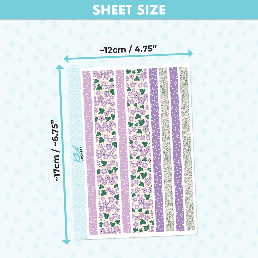 Pretty Purple Floral Lime Weekly Planner Sticker Kit