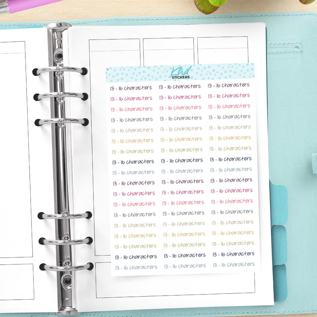 Design Your Own Script Planner Stickers