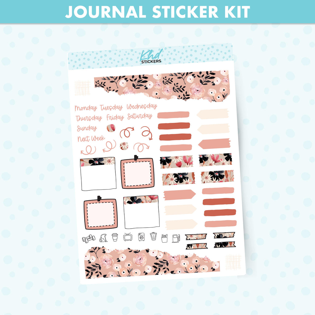 Floral Journal Weekly Sticker Kit