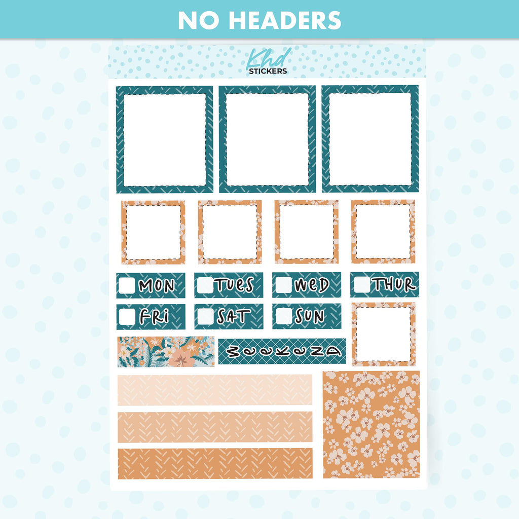 Wild Floral Lime Weekly Planner Sticker Kit