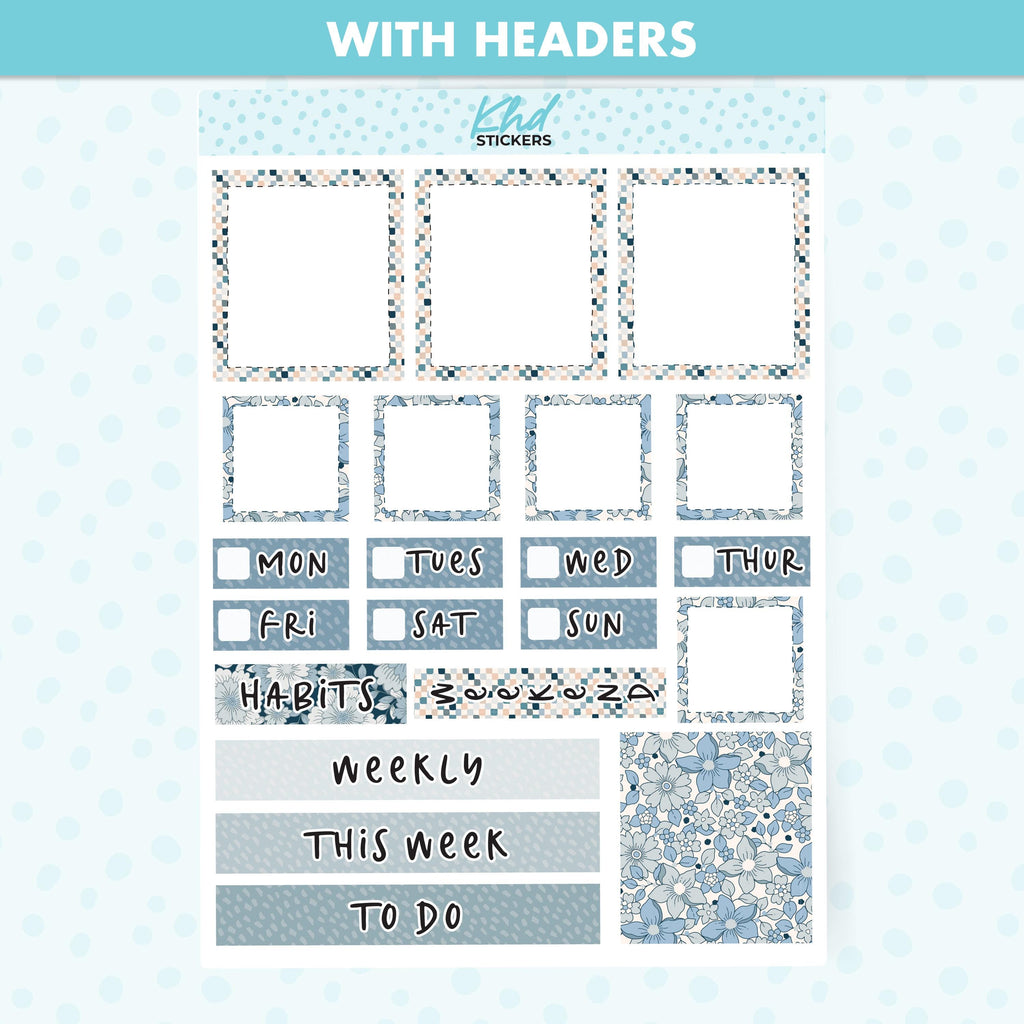 Boho Flower Lime Weekly Planner Sticker Kit