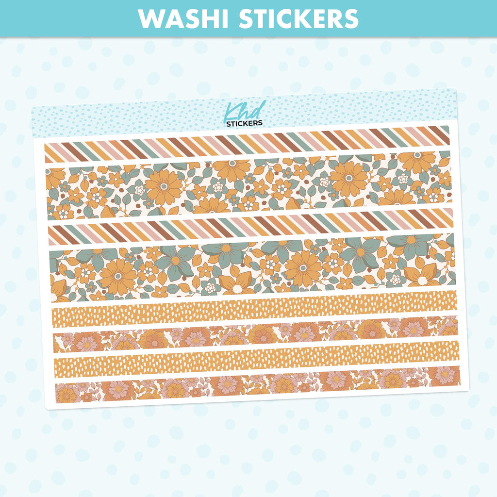 Vintage Floral Decorative Washi Strip Stickers