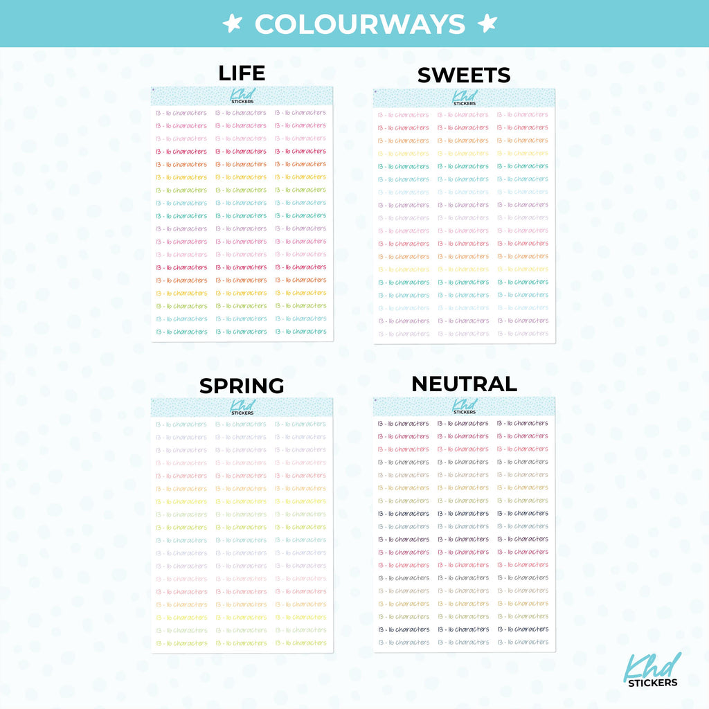 Design Your Own Script Planner Stickers