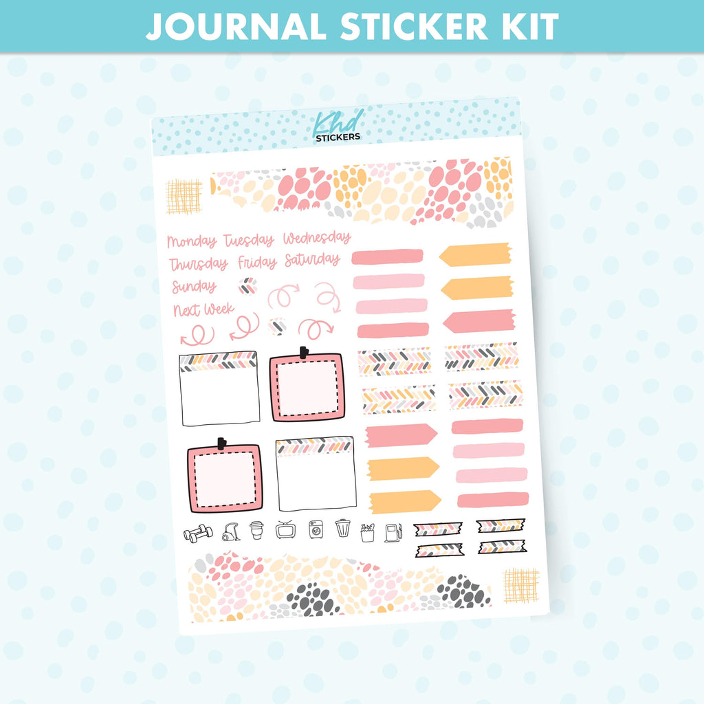 Pretty Spots Journal Weekly Sticker Kit, to fit most planners, dot journals, and notebooks. Set 47027