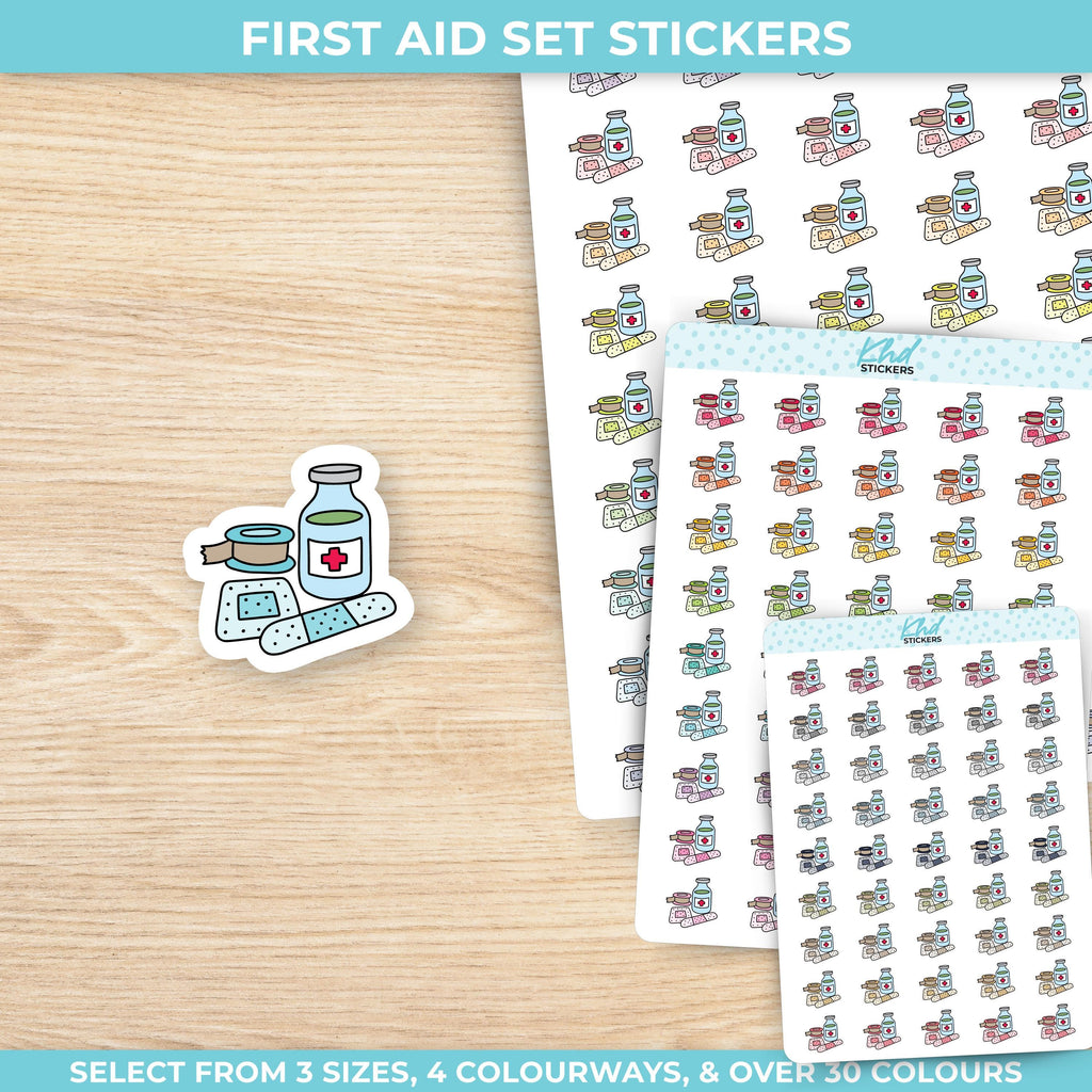 First Aid Stickers, Three Sizes including tiny, Removable