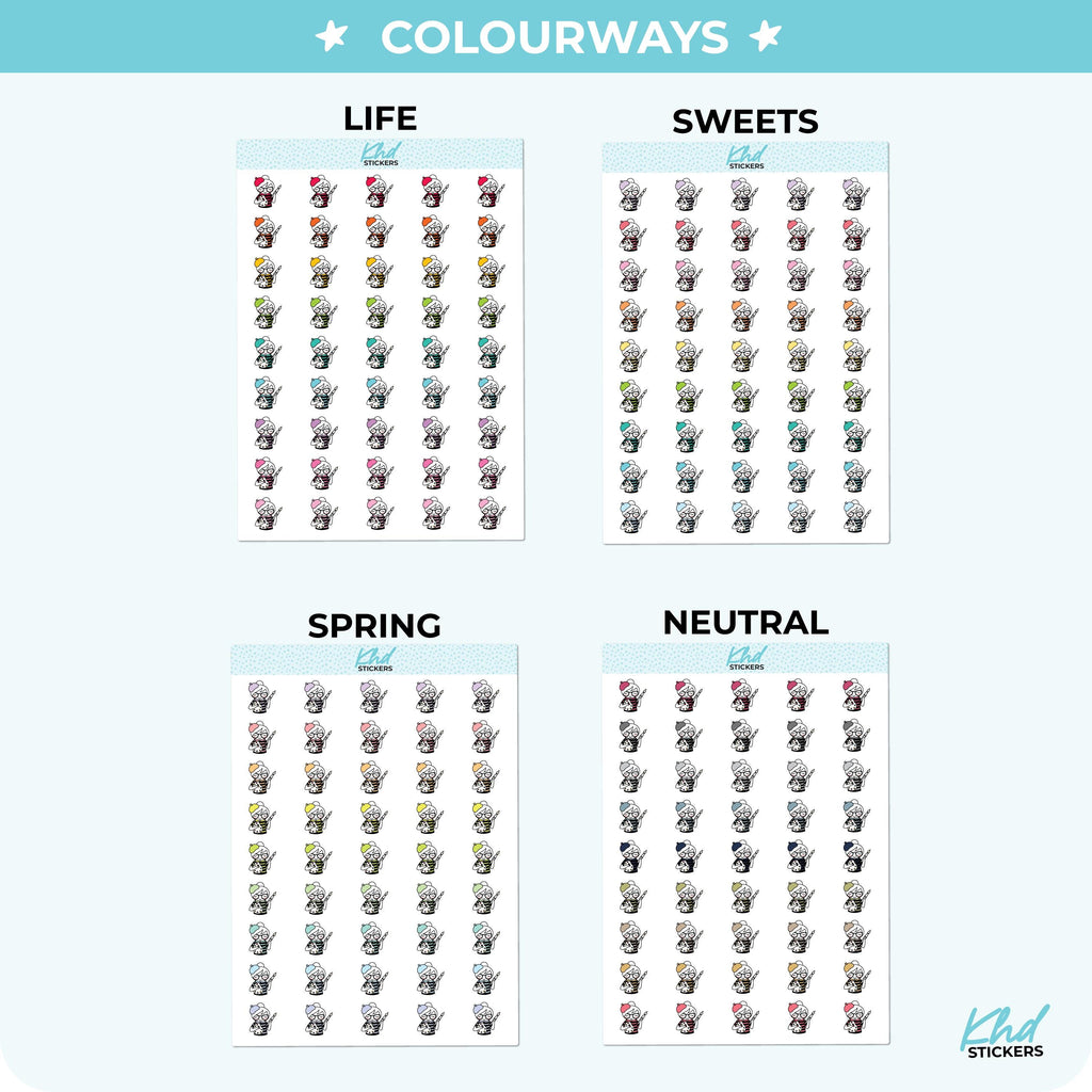 Planner Girl Leona Painting Time, Planner Stickers, 3 sizes including tiny, Removable