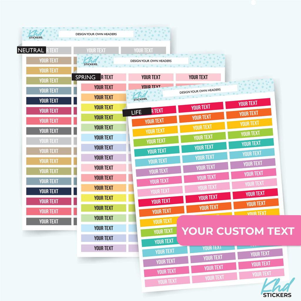 Sticker Header System KHD Stickers | Custom Planner Stickers Australia – KHDStickers