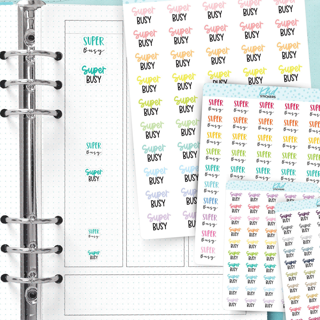 Super Busy Planner Stickers, Three Sizes including tiny, Removable
