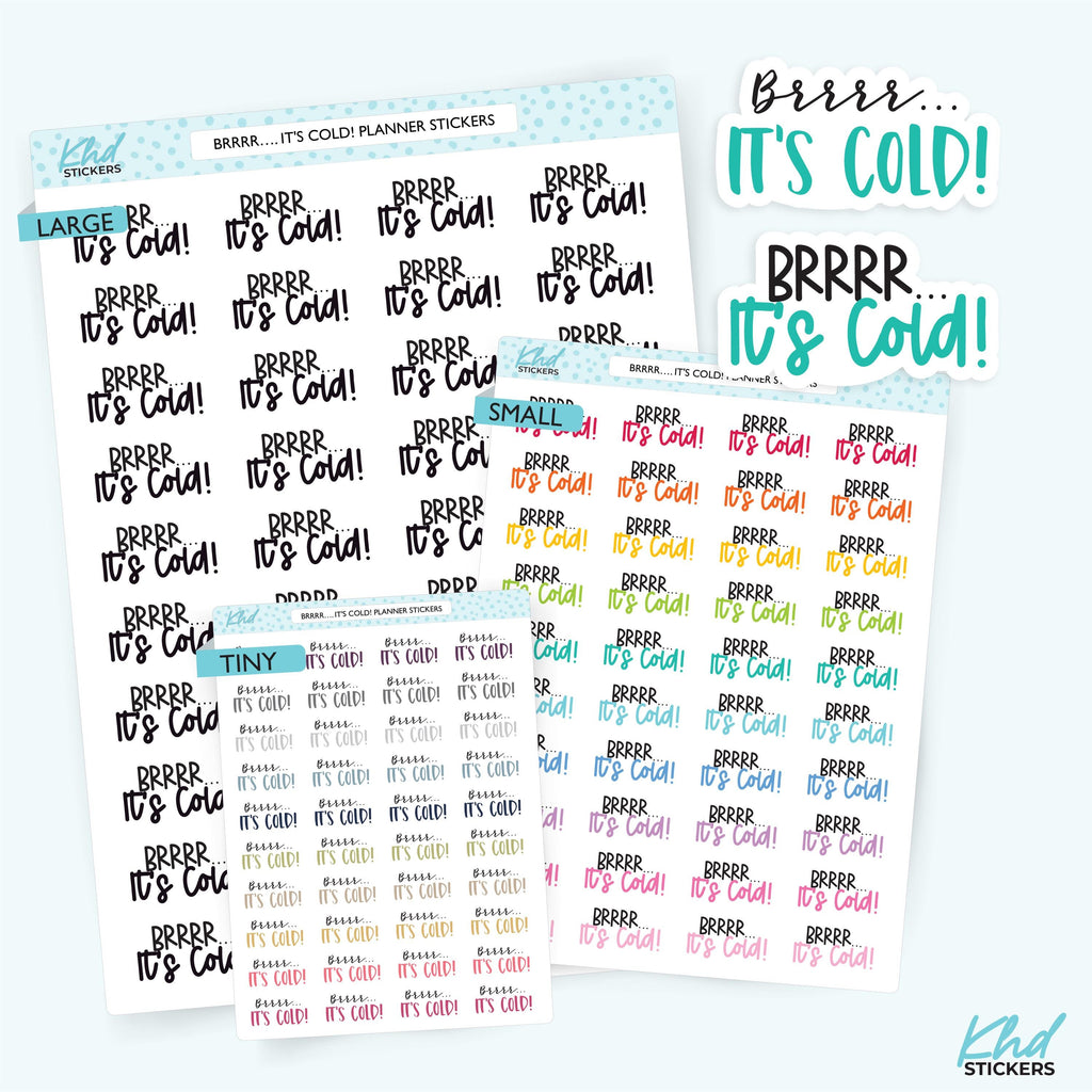 Brrrr It's Cold! Planner Stickers, Three Sizes including tiny, Removable