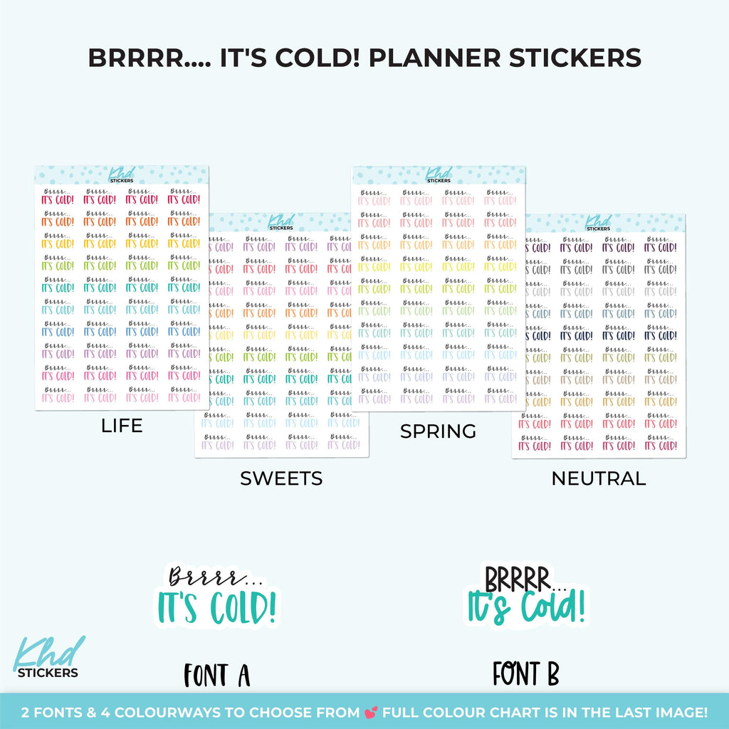 Brrrr It's Cold! Planner Stickers, Three Sizes including tiny, Removable