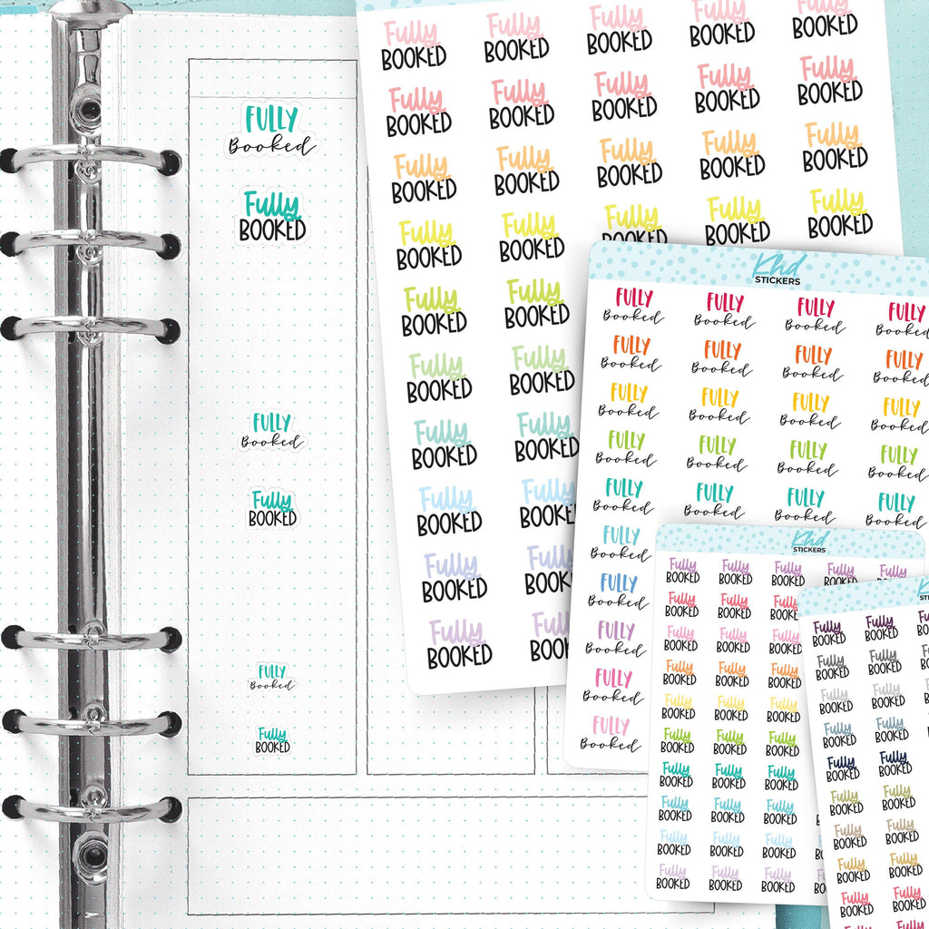 Fully Booked Script Planner Stickers, Three Sizes including tiny, Removable