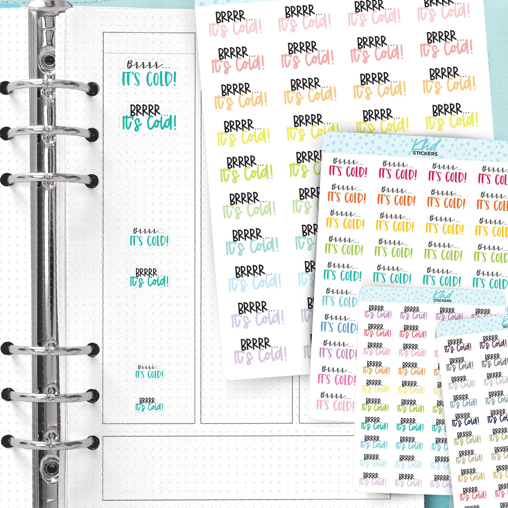 Brrrr It's Cold! Planner Stickers, Three Sizes including tiny, Removable