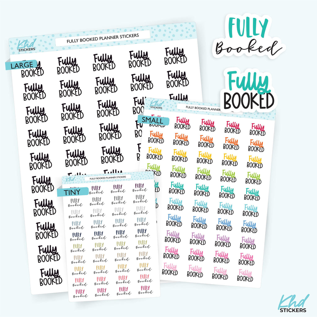 Fully Booked Script Planner Stickers, Three Sizes including tiny, Removable