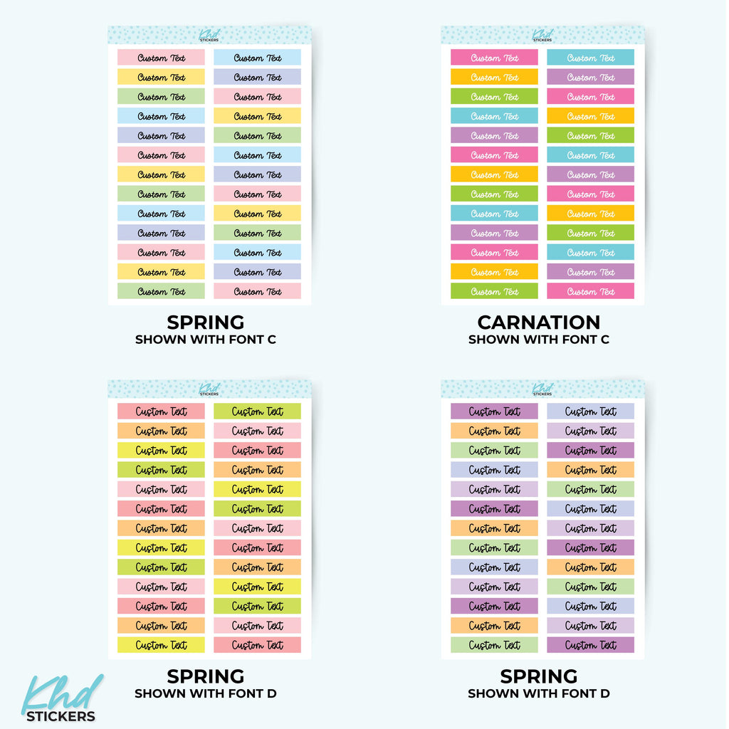 Custom Header Stickers - 3.8cm x 0.7cm - 1½ in x 9/32 in