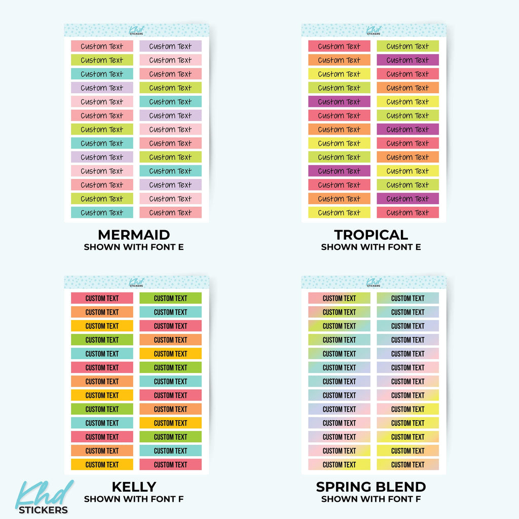 Custom Header Stickers - 3.8cm x 0.7cm - 1½ in x 9/32 in