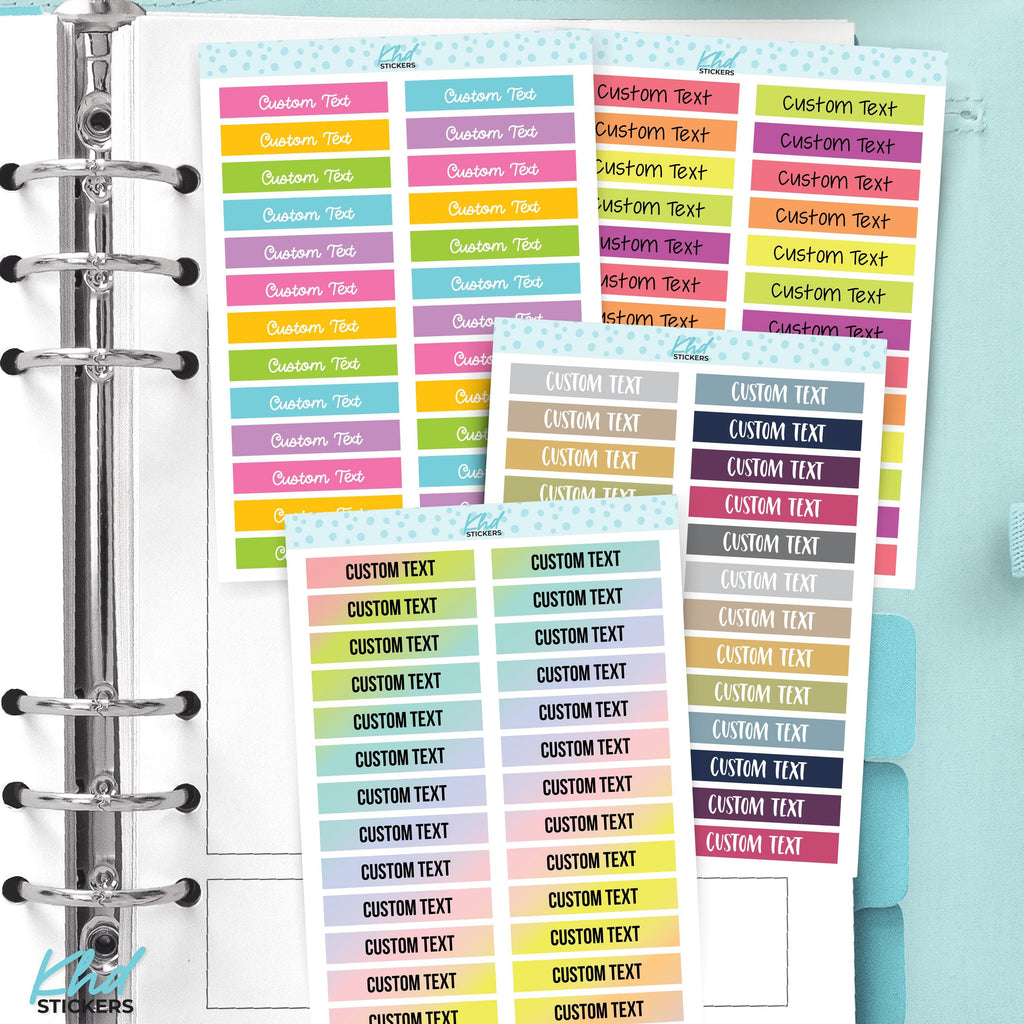 Custom Header Stickers - 3.8cm x 0.7cm - 1½ in x 9/32 in