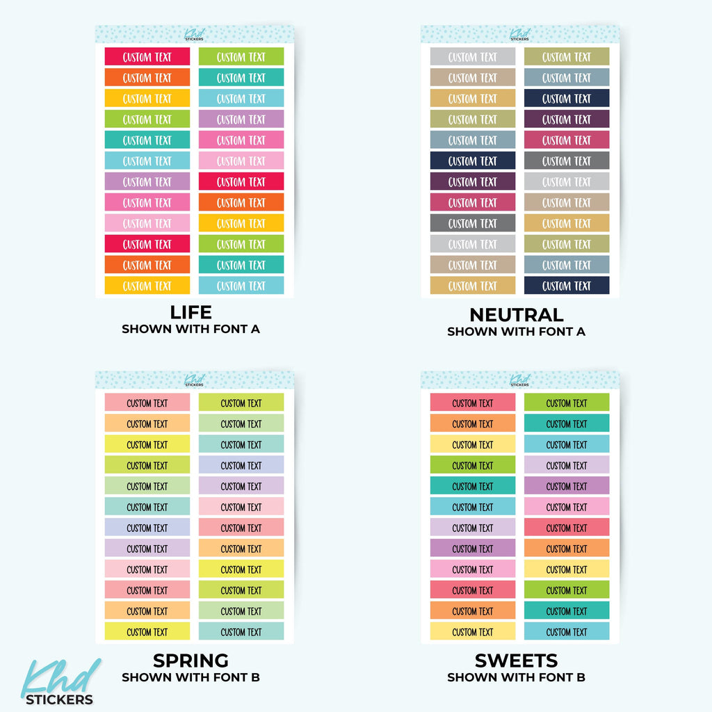 Custom Header Stickers - 3.8cm x 0.8cm - 1½ in x ⅓ in