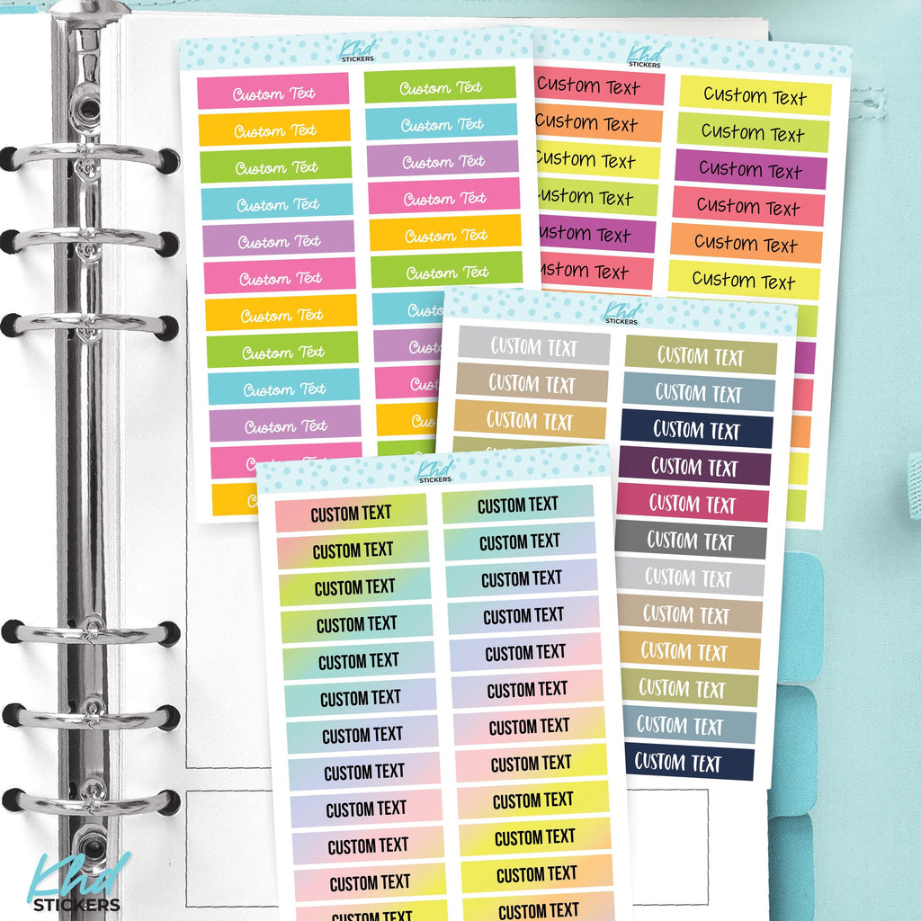 Custom Header Stickers - 3.8cm x 0.8cm - 1½ in x ⅓ in