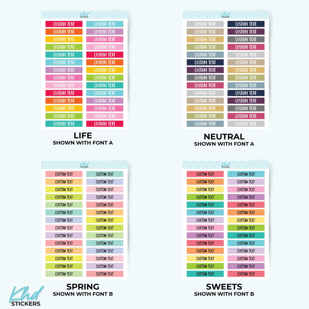Custom Header Stickers - 3.8cm x 0.63cm 1.5" x 0.25"