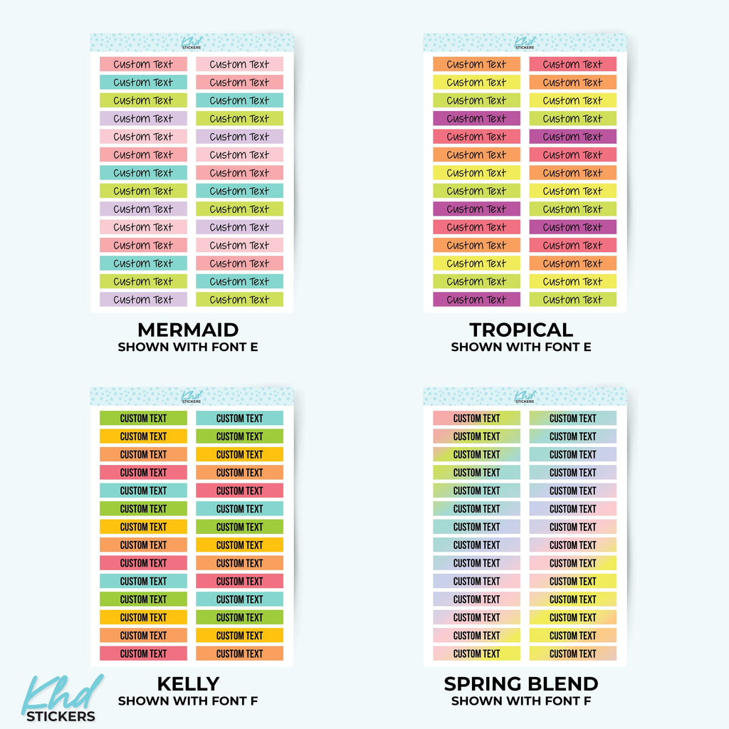 Custom Header Stickers - 3.8cm x 0.63cm 1.5" x 0.25"