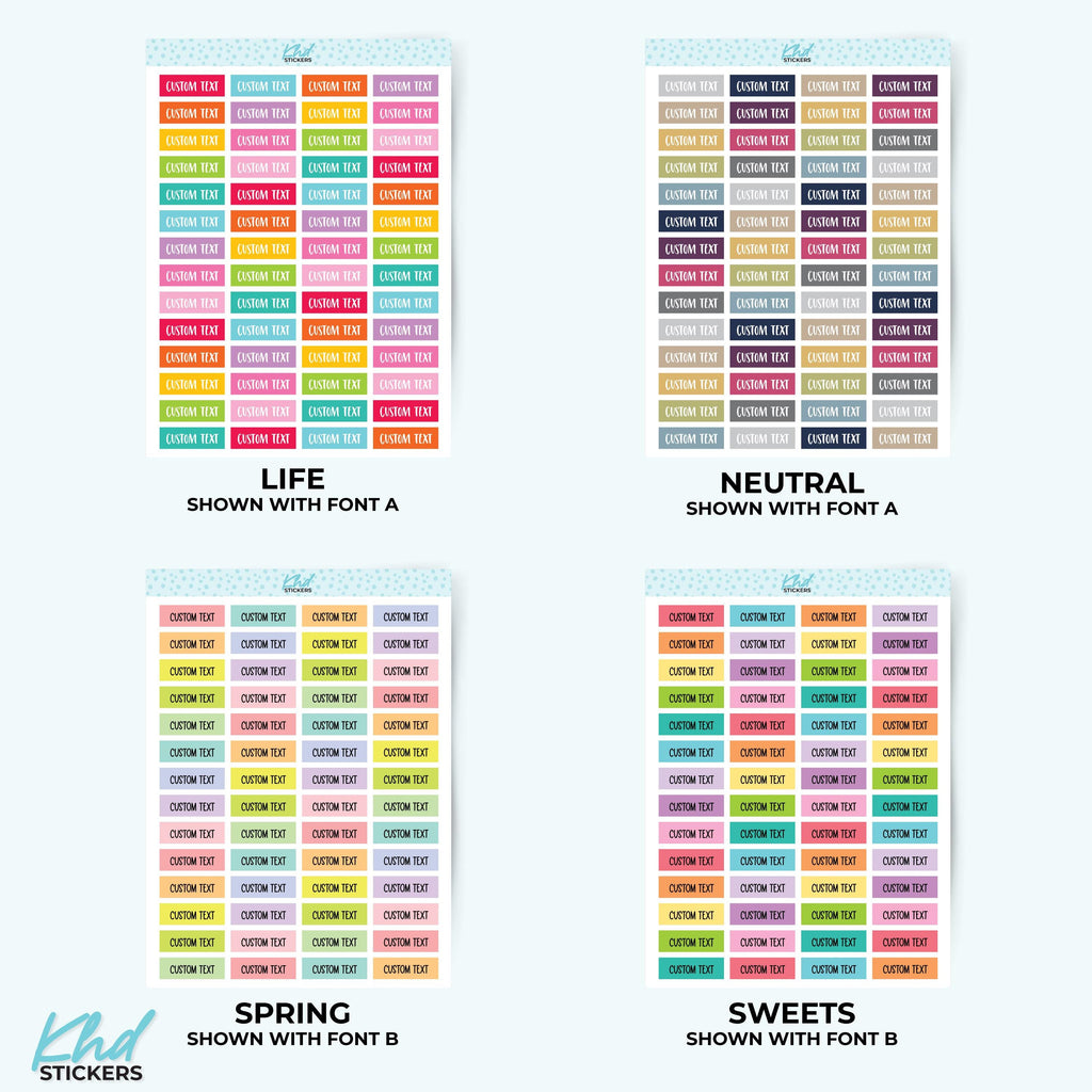 Custom Header Stickers - 1.9cm x .63cm, 0.75" x 0.25"