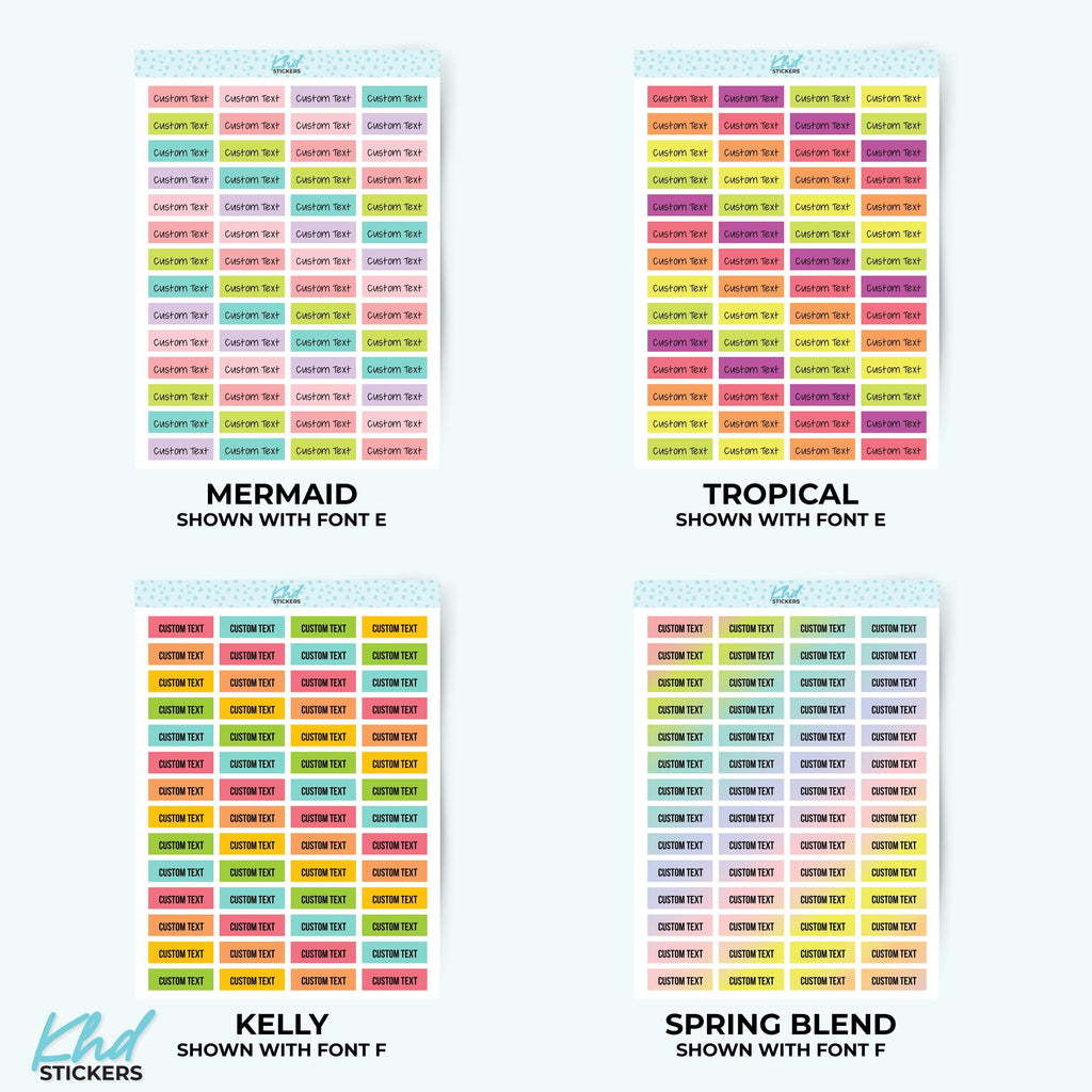 Custom Header Stickers - 1.9cm x .63cm, 0.75" x 0.25"