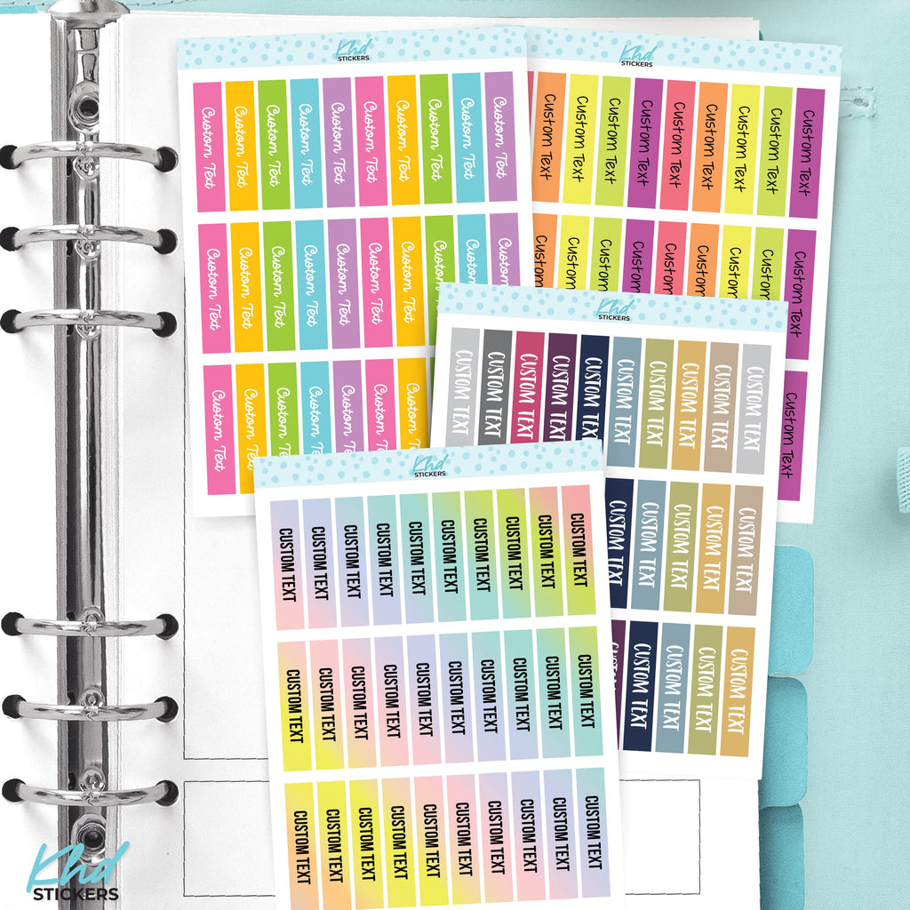 Custom Header Stickers - 3.3cm x 0.72cm - 1.3" x ~0.3"