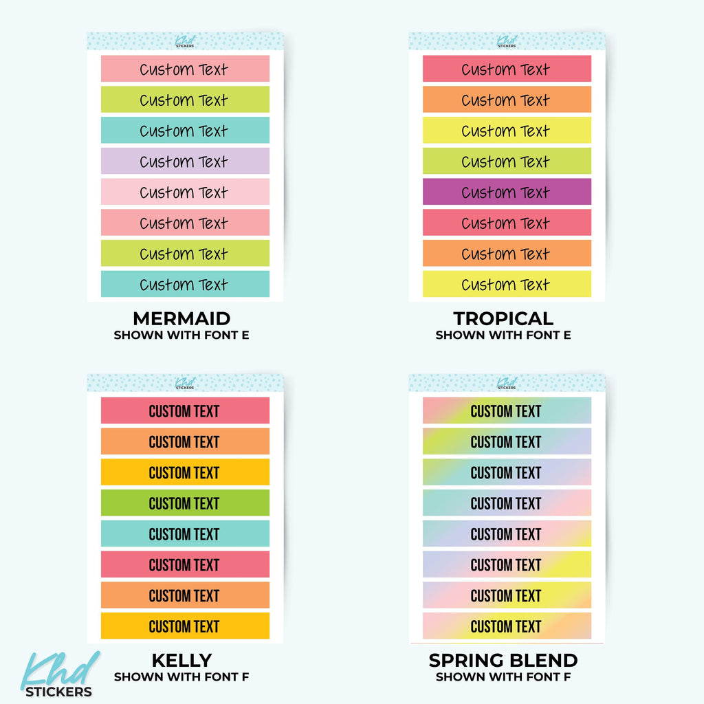 Custom Header Stickers - 7.2cm x 1.2cm - 3" x ~0.5"