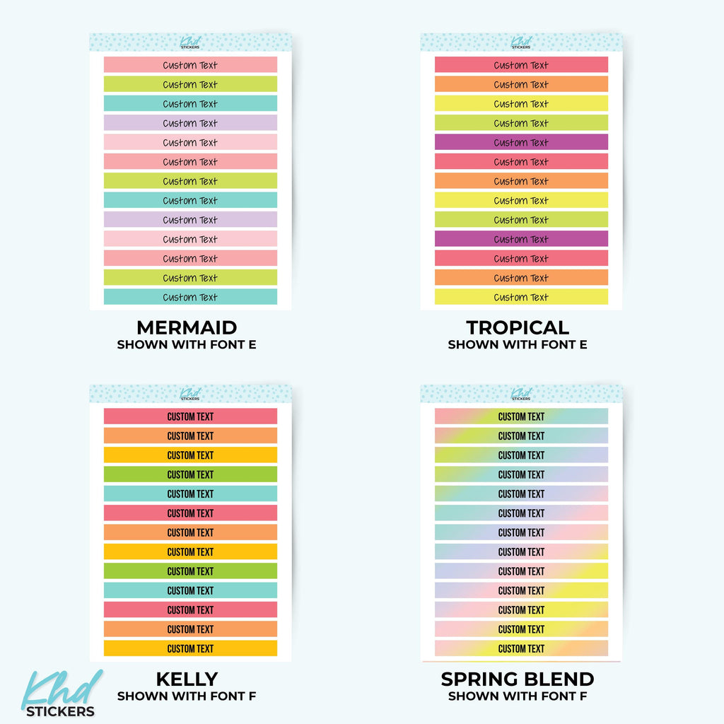 Custom Header Stickers - 7.2cm x 0.7cm - 3" x ~0.5"