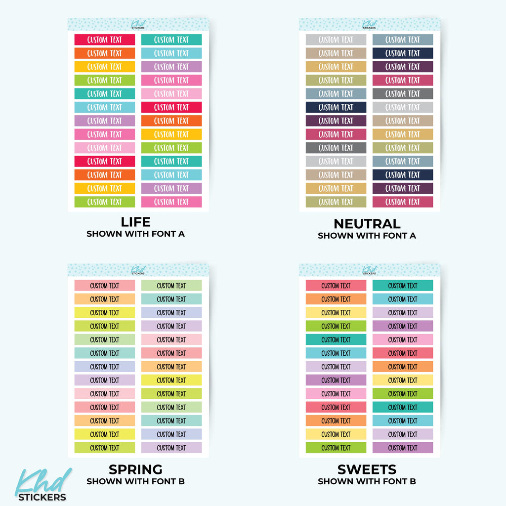 Custom Header Stickers - 3.8cm x 0.7cm - 1½ in x 9/32 in